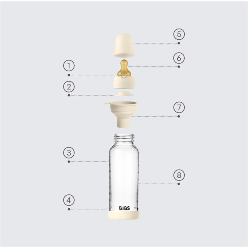 Bibs - Baby 8Oz Latex Glass Bottle With Bumper Ivory Image 2