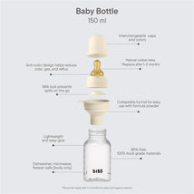 Bibs - Baby Plastic Bottle With Latex Nipple 150Ml, Baby Blue Image 2