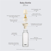 Bibs - Baby Plastic Bottle With Latex Nipple 270Ml, Baby Blue Image 2