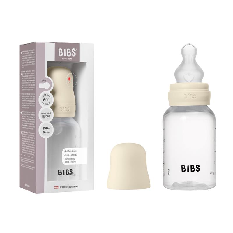 Bibs - Baby Plastic Bottle With Silicone Nipple 150Ml, Ivory Image 1