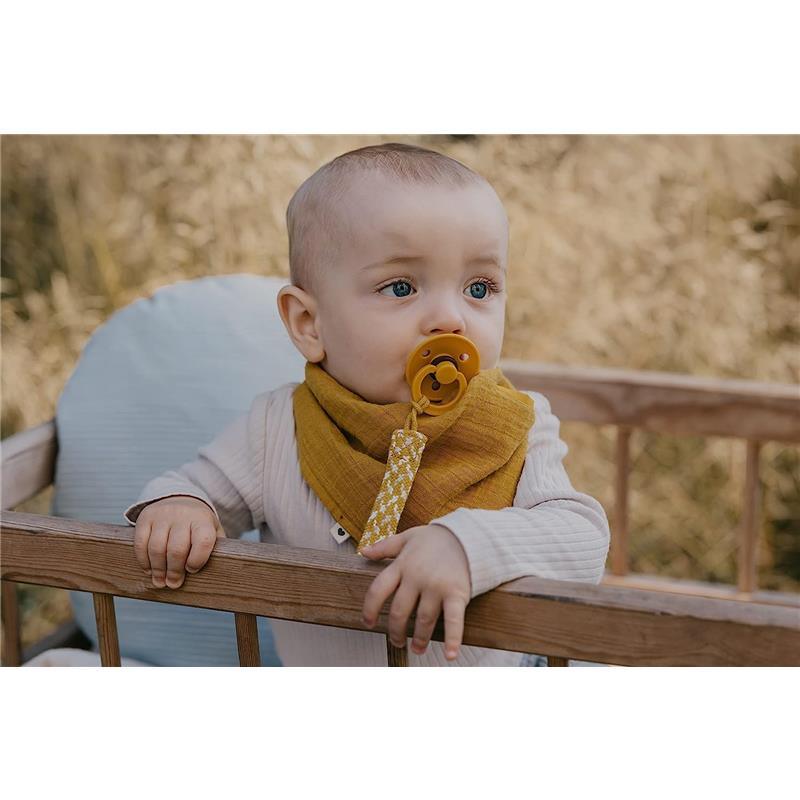 Bibs - Pacifier Clip, Sage/Ivory Image 3