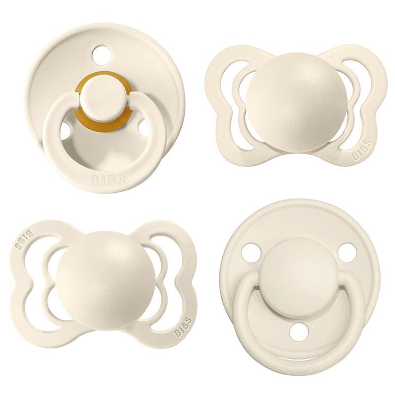BIBS - Try-it De Lux Ivory Pacifiers Natural Rubber & Silicone, 0/6M Image 3