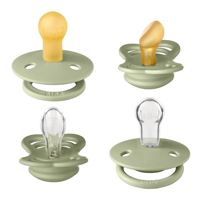 BIBS – Try-it De Lux Sage Pacifiers Natural Rubber & Silicone, 0/6M Image 3