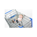 Binxy Baby Shopping Cart Hammock, Grey and Aqua Quatrefoil Image 3