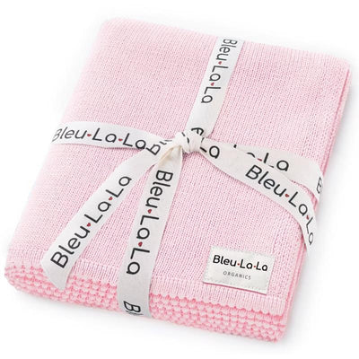 Bleu La La - 100% Cotton Organic Luxe Baby Blanket, Powder Blue