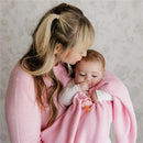 Bleu La La - 100% Luxury Organic Cotton Ribbed Baby Swaddle Blanket, Pink Image 4