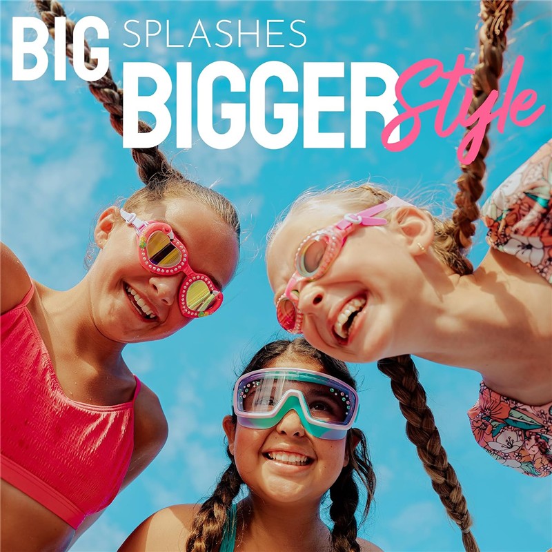Bling 2O - Girls' Glam Splash Lash Swimming Goggles with UV Protection, Ages 3+, Pink Image 6