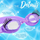 Bling 2O - Girls' Glam Splash Lash Swimming Goggles with UV Protection, Ages 3+, Purple Image 4