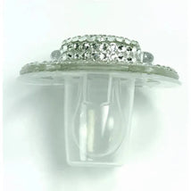 Bling Crystal Pacifier Pearl With Clear Trim, 6/18M Image 2