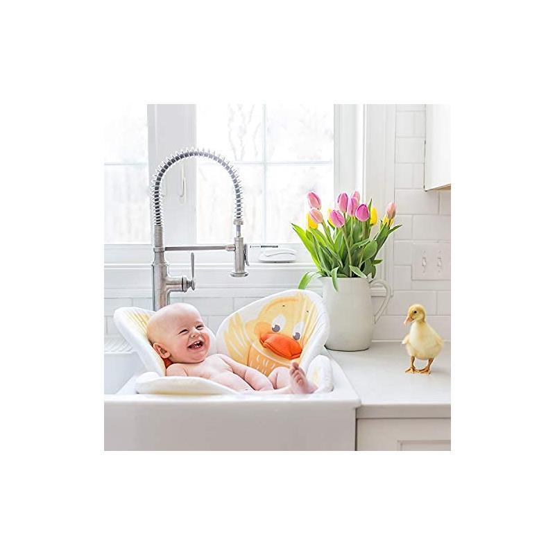 Blooming Bath - Baby Tub Flower Bath Mat Sink Cushion, Duck Yellow Image 2