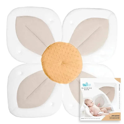 Blooming Bath - Lotus Flower Bath Mat Sink Cushion, Buttercream Image 1