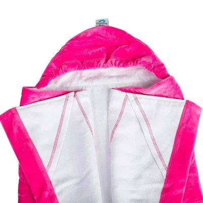 Blooming Bath Plush Hooded Bath Towel - Pink Image 1