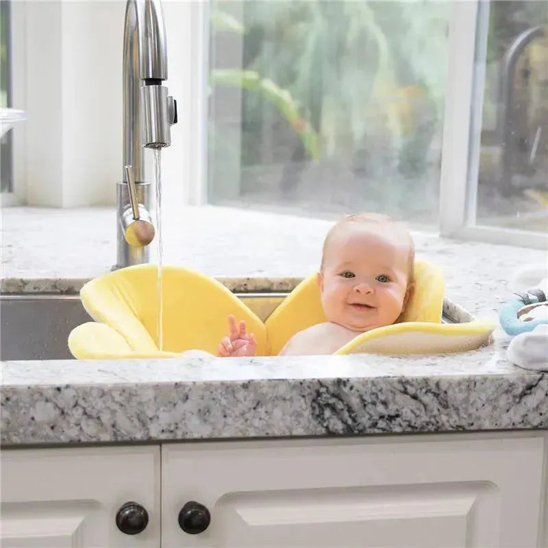 Bloomingbath.com - Poppy Flower Bath Mat - Sink Bathtub Cushion for Baby, Yellow Image 7