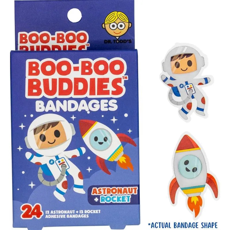 Boo Boo Buddies - Kids Adhesive Bandages, Astronaut + Rocket Image 2