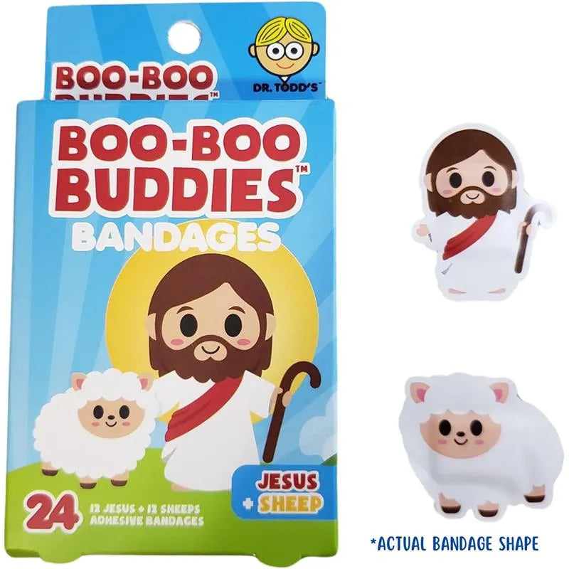 Boo Boo Buddies - Kids Adhesive Bandages, Jesus + Sheep Image 2
