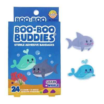 Boo Boo Buddies - Kids Adhesive Bandages, Shark + Whale Image 1