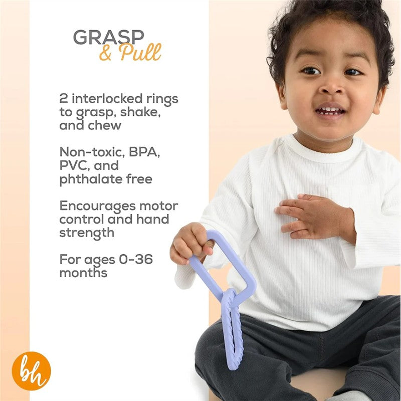 BooginHead 100% Food Grade Silicone Link Baby Teethers, Lavender Purple Image 3
