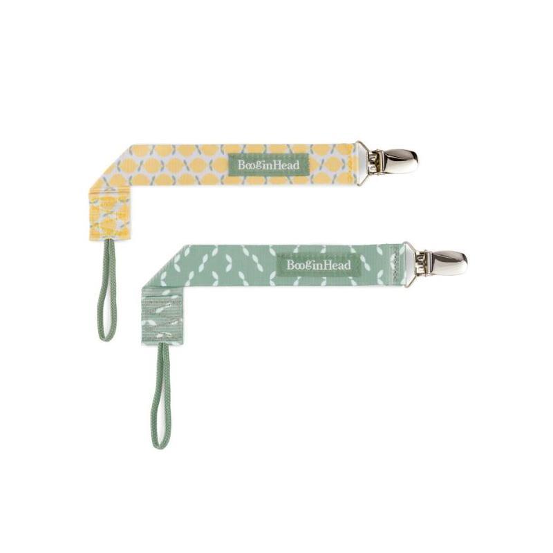 Booginhead 2-Pack Pacifier Clips, Lemons and Leaves Image 1