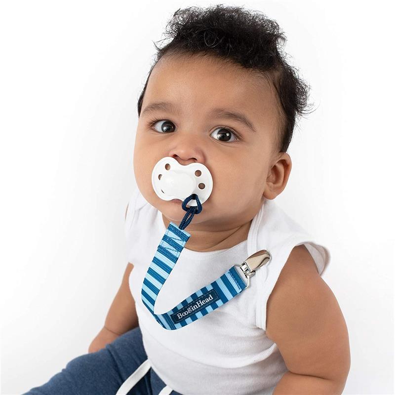 Booginhead 2-Pack Pacifier Clips, Nautical Blue Image 3