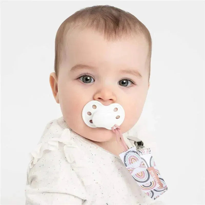 Booginhead 2-Pack Pacifier Clips, Pink Rainbows Image 2