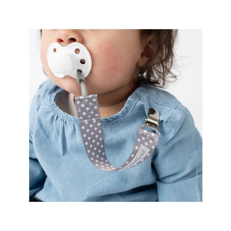 Booginhead - 3-Pack Pacifier Clips - Grey Dots & Chevron Image 2
