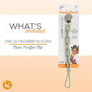BooginHead Silicone Chain Universal Pacifier Clip in sage green, includes one pacifier holder made of food-grade silicone.