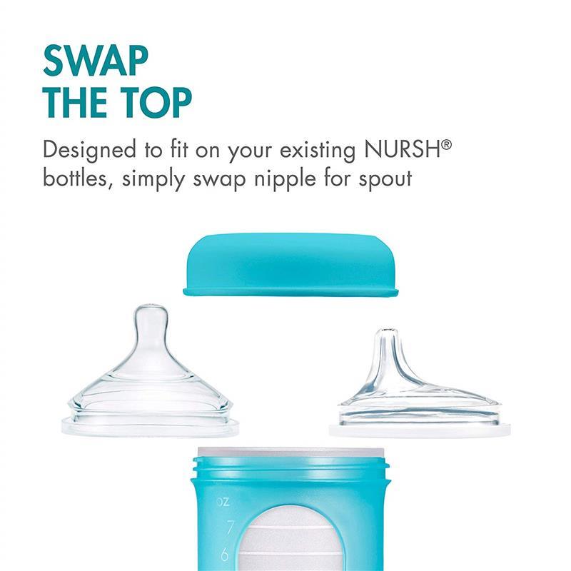 Boon 3-Piece Nursh Transitional Sippy Lid, Clear Image 9