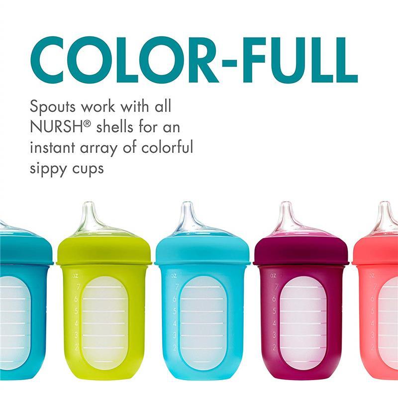Boon 3-Piece Nursh Transitional Sippy Lid, Clear Image 3