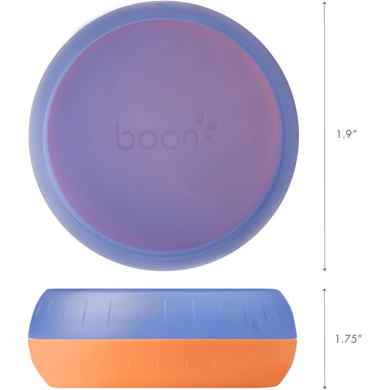 Colorful Boon 3Pk Nursh Storage Buns organizer for baby bottles, featuring a purple and orange design with the brand logo.