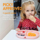 Boon - CHOW™ Silicone Unbreakable Divided Plates Set For Toddlers – Pink Multicolor Image 6