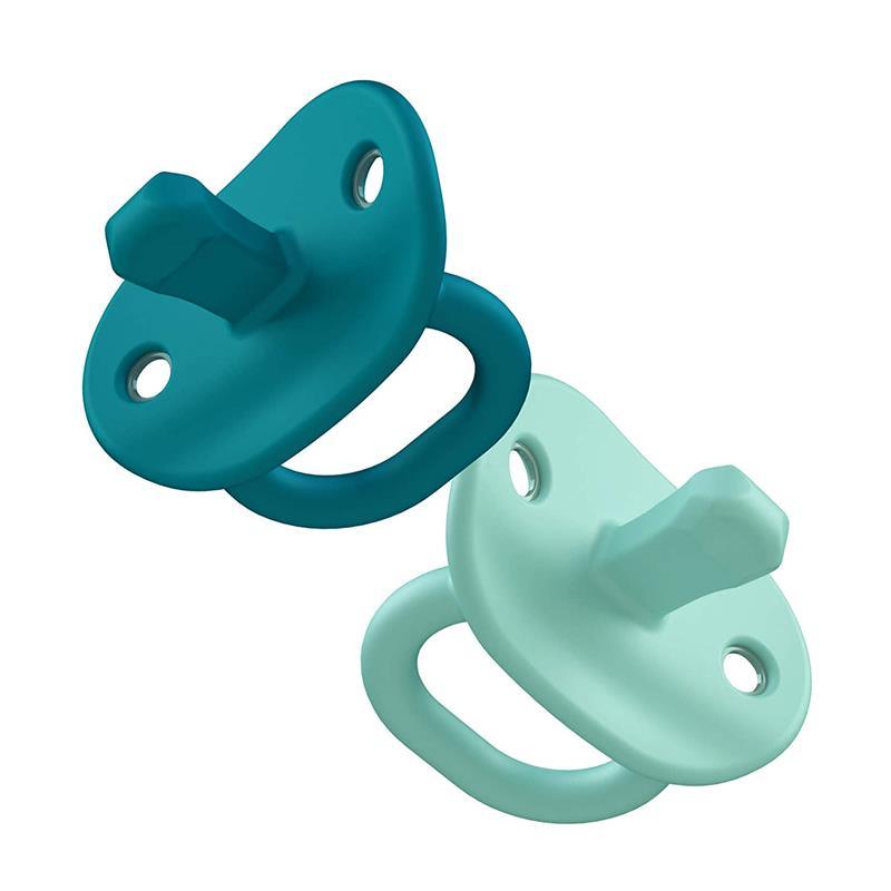 Boon Jewl Orthodontic Pacifier, Stage N Newborn Silicone Pacifier, Pack of 2, Blue Image 1