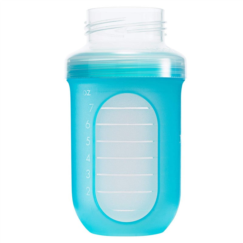 Boon NURSH Pump Adapter for Spectra & Avent - 2-Pack; blue bottle with measurement markings up to 7 oz.