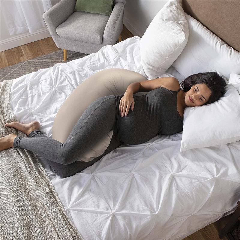 Boppy - Cuddle Pregnancy Pillow with 100% Organic Cotton Removable Cover, Biscuit Image 4