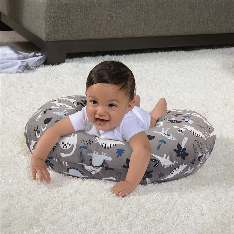 Boppy Feeding And Infant Support Pillow - Gray Dinosaurs Image 3
