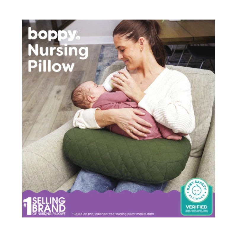 Boppy Nursing Pillow Luxe - Moss Quilted Image 2