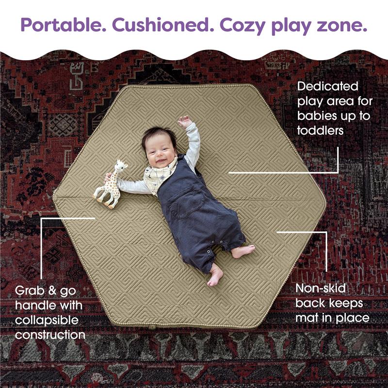 Boppy Foam Play Mat for Baby, Toddlers and Kids, Natural-Maze Tan, Easy-Setup with Non-Skid Backing for Floor Play, Tummy Time & More Image 2