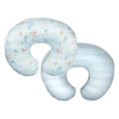 Boppy - Nursing Pillow Original Support, Ergonomic Nursing Essentials Premium Quick-Dry Fabric, Blue Ocean Image 1