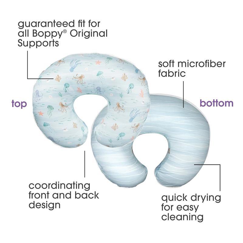 Boppy - Nursing Pillow Original Support, Ergonomic Nursing Essentials Premium Quick-Dry Fabric, Blue Ocean  Image 3