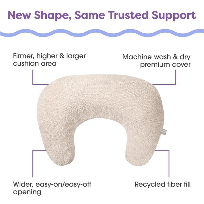 Boppy - Nursing Pillow with Luxe Fabric Cover, Oatmeal Boucle Image 4