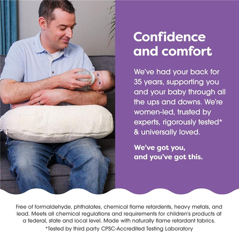 Boppy - Nursing Pillow with Luxe Fabric Cover, Oatmeal Boucle Image 6