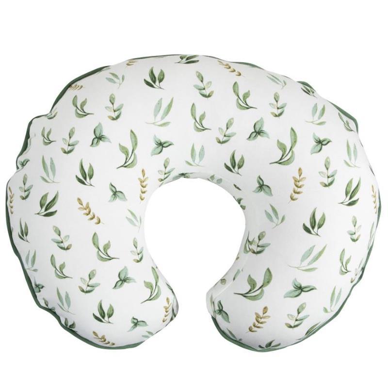 Boppy Pillow Slipcover Organic Cotton, Green Little Leaves Image 1