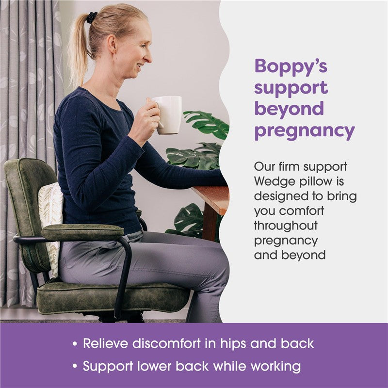 Boppy Pregnancy Pillow Wedge with Cover, Taupe, Belly Support Maternity Wedge, Firm Wedge Pillow from Line of Pregnancy Pillows for Sleeping Image 6