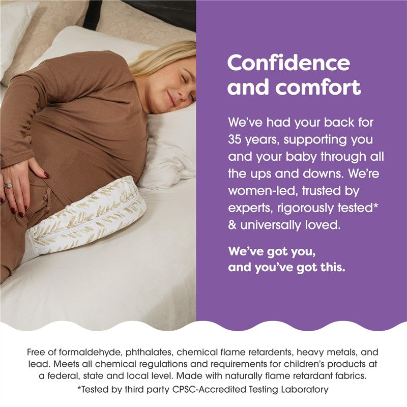 Boppy Pregnancy Pillow Wedge with Cover, Taupe, Belly Support Maternit