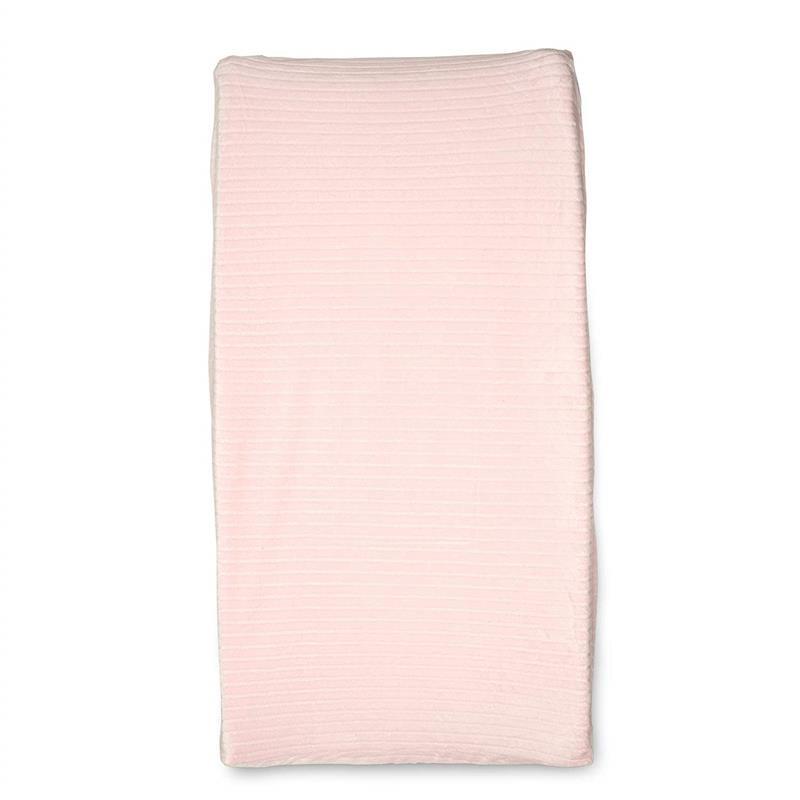 Boppy - Ribbed Changing Pad Cover, Pink Ribbed Minky Fabric Image 1