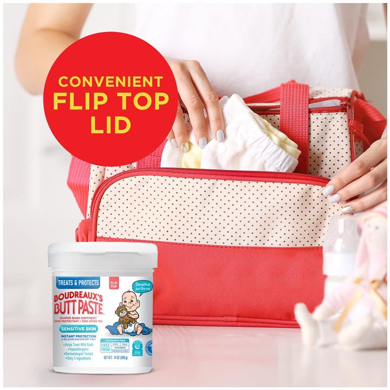 Boudreaux's Baby Butt Paste Diaper Rash Ointment | Maximum Strength | 14 Oz. Jar Image 6