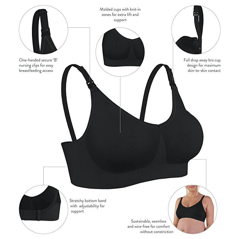 Bravado Designs Body Silk Seamless Nursing Bra, Black Image 7