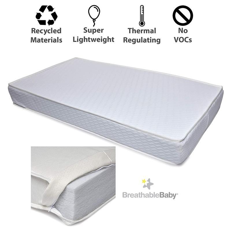 BreathableBaby - Eco Core 200 1-Stage Mattress, White Image 6