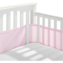 BreathableBaby - Classic Breathable Mesh Crib Liner, Light Pink Image 1