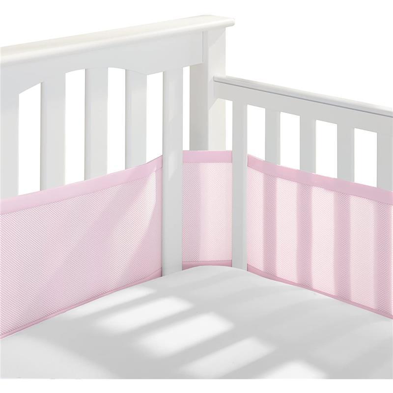 BreathableBaby - Classic Breathable Mesh Crib Liner, Light Pink Image 1