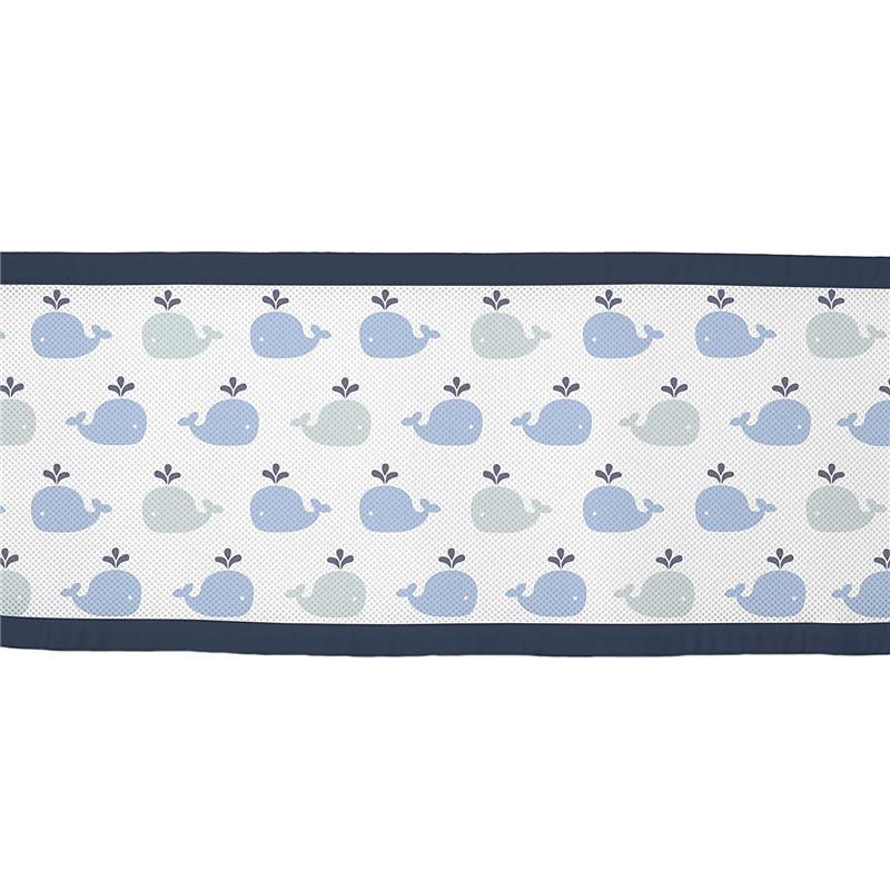 BreathableBaby - Classic Breathable Mesh Crib Liner, Little Whale Navy Image 11